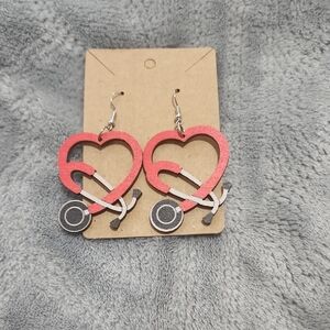 Heart Shaped Stethoscope Earrings